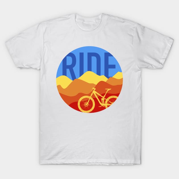 Ride MTB - Mountain Bike Vintage Colors T-Shirt by TheWanderingFools